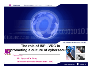The role of ISP - VDC in promoting a culture of cybersecurity