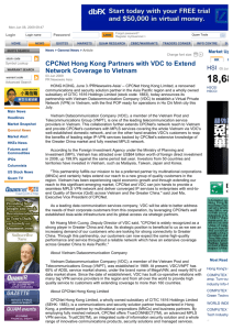 CPCNet Hong Kong Partners with VDC to Extend Network