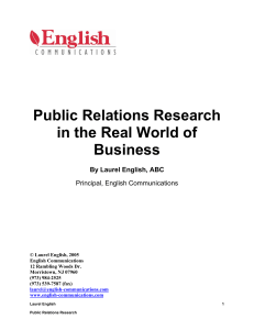 Using Research in Public Relations