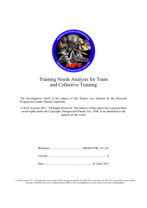 Training Needs Analysis for Team and Collective Training