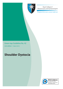 Shoulder Dystocia - the Royal College of Obstetricians and