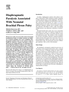 Diaphragmatic Paralysis Associated With Neonatal Brachial Plexus