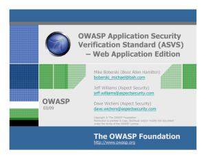 OWASP Application Security Verification Standard (ASVS) – Web