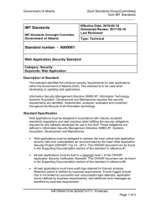 GoA IMT Standards Template