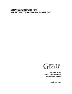 strategic report for xm satellite radio holdings inc.