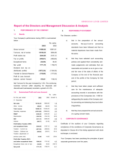 Report of the Directors and Management Discussion & Analysis