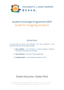 Guide for Outgoing Students Global Education, Global Mind