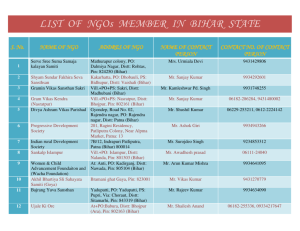 LIST OF NGOs MEMBER IN BIHAR STATE