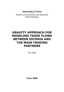 gravity approach for modeling trade flows between estonia and