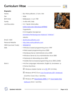 Personal Biodata - Eko Wahyudiharto