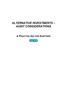 alternative investments – audit considerations