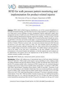 RFID for walk pressure pattern monitoring and