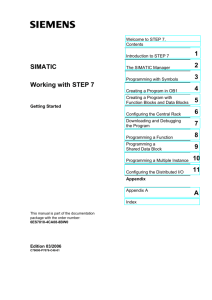 SIMATIC Working with STEP 7