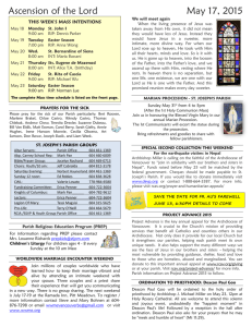 May 17, 2015 Bulletin - St. Joseph's Catholic Church