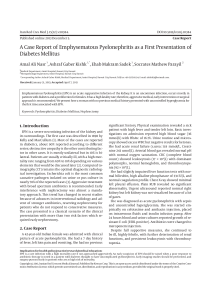 A Case Report of Emphysematous Pyelonephritis as a First