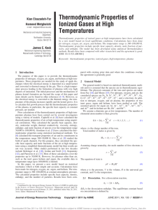 Thermodynamic Properties of Ionized Gases at High Temperatures