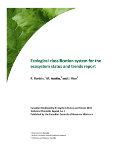 Ecological classification system for the ecosystem status and trends