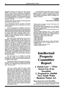 Intellectual Property Committee Report 1. Patent Law