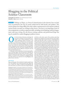 Blogging in the Political Science Classroom