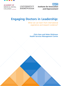 Engaging Doctors in Leadership - Academy of Medical Royal Colleges