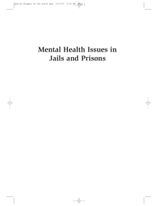 Mental Health Issues in Jails and Prisons