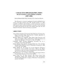 a selective bibliographic index of juvenile law publications