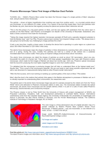 Phoenix Microscope Takes First Image of Martian Dust Particle