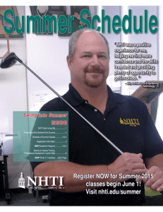 NHTI, Concord's Community College Summer 2015 Course Schedule