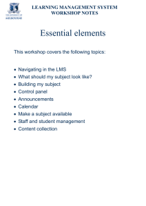 Workshop notes - Learning Management System