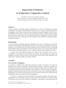 Supervision of Students: An Exploratory Comparative
