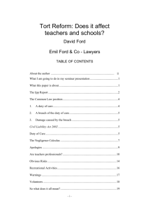 Tort Reform: does it affect teachers and schools?