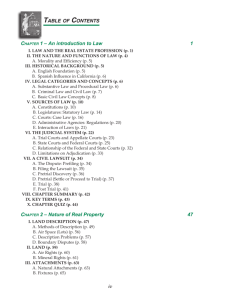 CHAPTER 1 – An introduction to Law 1 CHAPTER 2 – Nature of