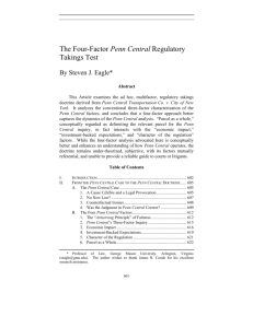 The Four-Factor Penn Central Regulatory Takings Test