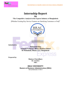 Internship Report - BRAC University Institutional Repository