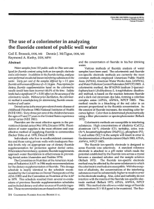 The use of a colorimeter in analyzing the fluoride