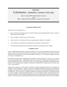Colorimetry: Quantitative Analysis with Light