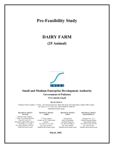 Pre-Feasibility Study DAIRY FARM