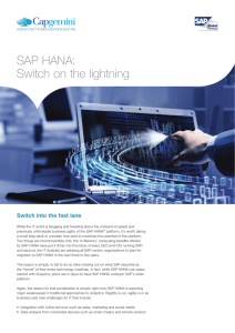 SAP HANA: Switch on the lightning