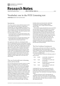 Vocabulary use in the FCE Listening test