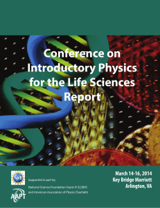 Conference on Introductory Physics for the Life Sciences Report