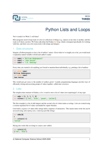 Python Lists and Loops