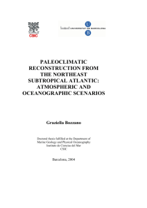paleoclimatic reconstruction from the northeast subtropical atlantic