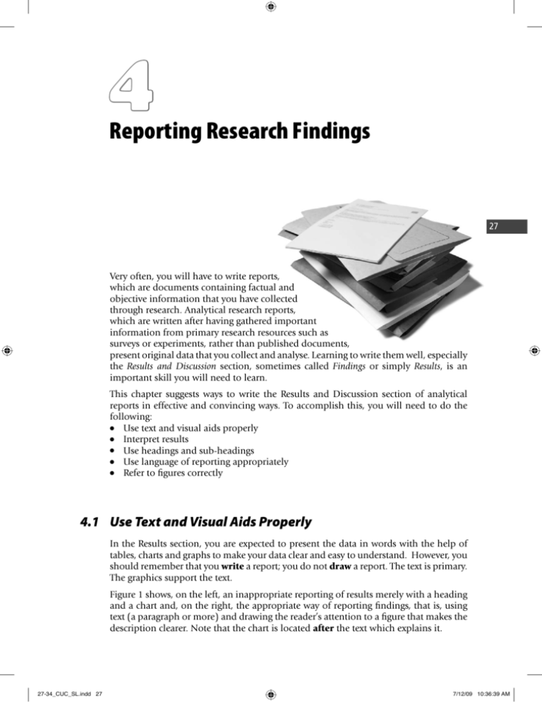 when reporting research findings in professional journals ____