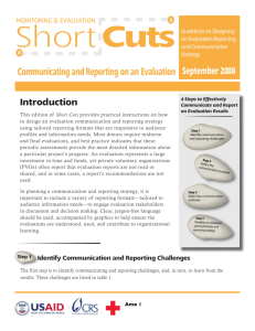 Shortcuts: Communicating and Reporting on an Evaluation