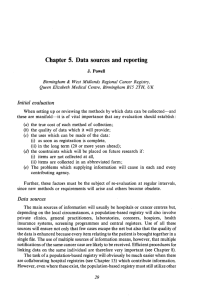 Chapter 5. Data sources and reporting