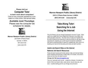 Computer Tutor Take-Along Tutor: Searching for a Job Using the