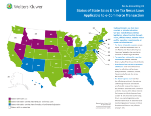 Status of State Sales & Use Tax Nexus Laws Applicable to e