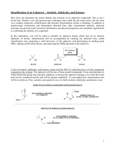 Identification of an Unknown – Alcohols, Aldehydes, and Ketones