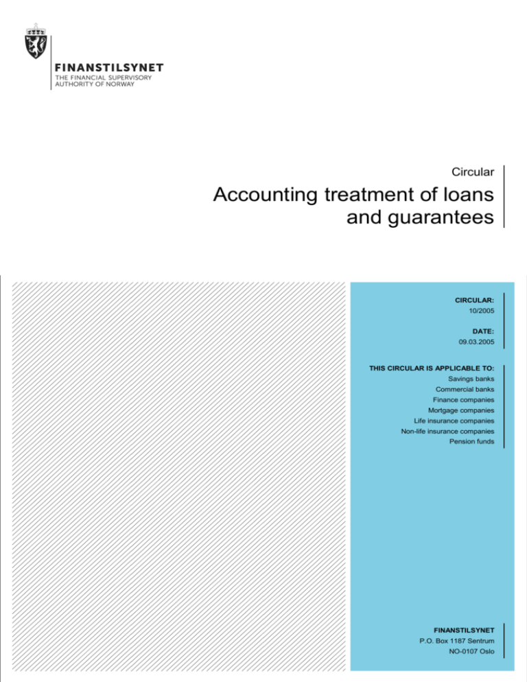 Accounting treatment of loans and guarantees