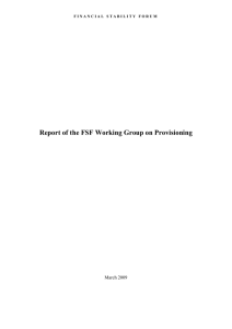 Report of the FSF Working Group on Provisioning